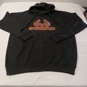 Realtree Hoodie Men's Black Orange Camo Sweatshirt Size Large 42/44